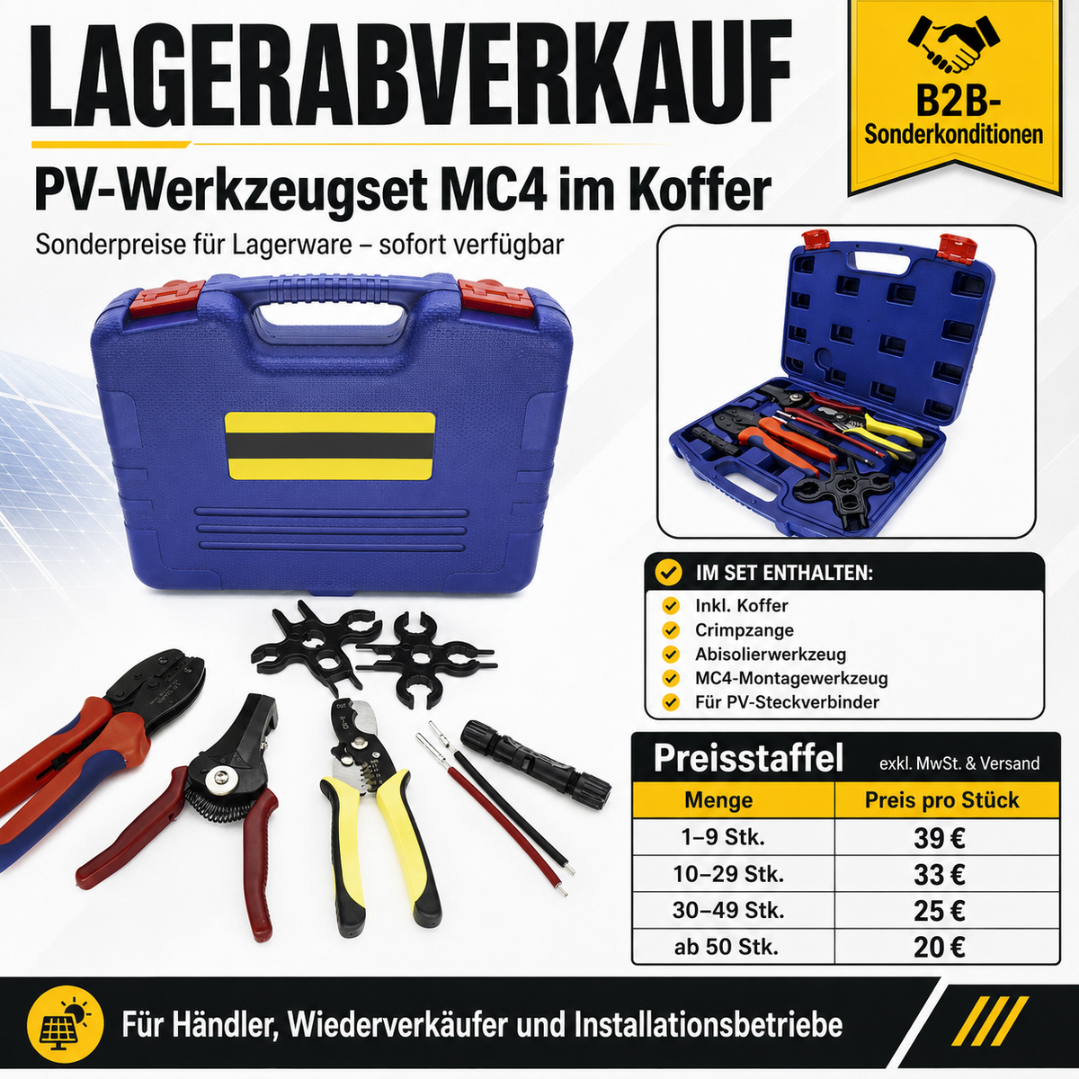 Werkzeugkoffer für Photovoltaik