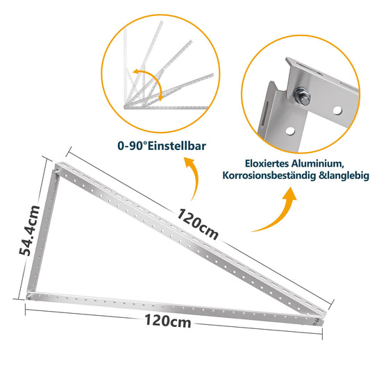 EFORU Solarpanel Halterung für 2 Module, Geeignet für Flachdach/Garten/Fassade