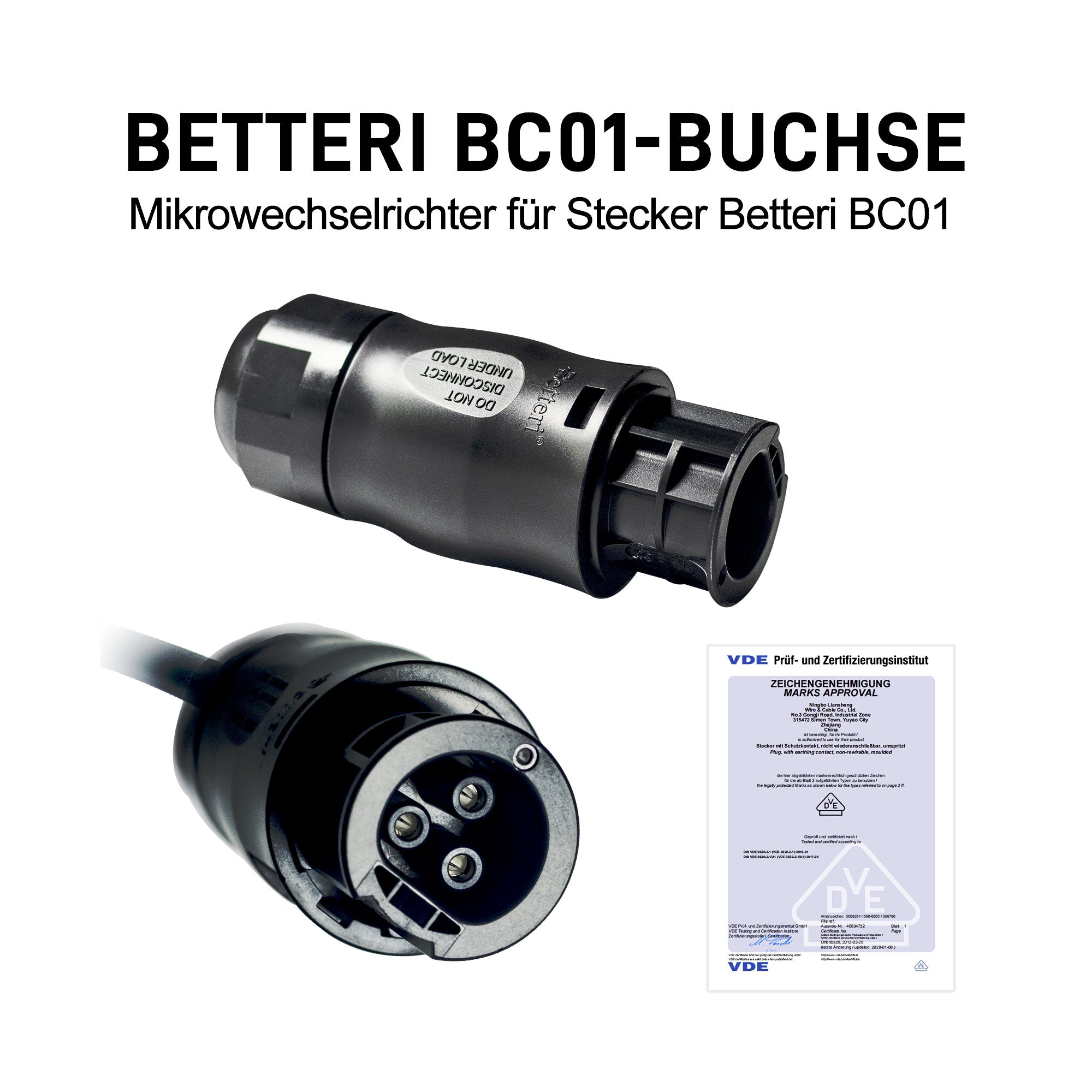 AC Kabel mit Betteri BC01 Buchse – EFORU GmbH