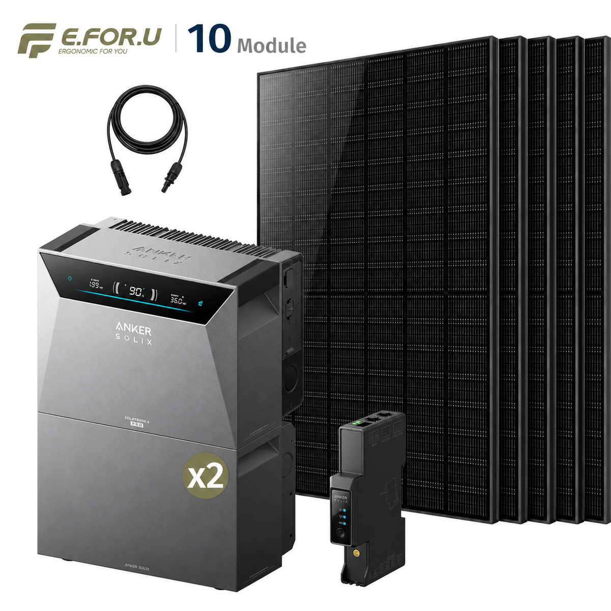 Anker SOLIX Solarbank 4 E5000 Pro Balkonkraftwerk Speicher mit 500W Solarmodul Set