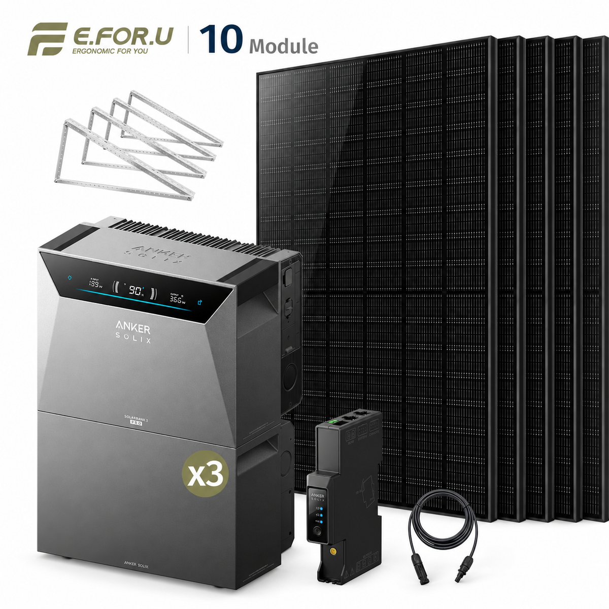 Anker SOLIX Solarbank 4 E5000 Pro Balkonkraftwerk Speicher mit 500W Solarmodul Set