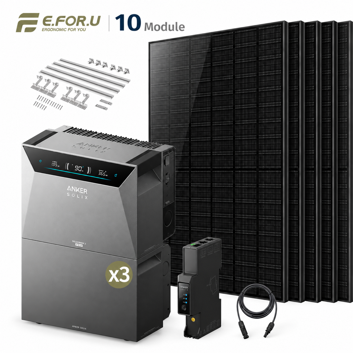 Anker SOLIX Solarbank 4 E5000 Pro Balkonkraftwerk Speicher mit 500W Solarmodul Set