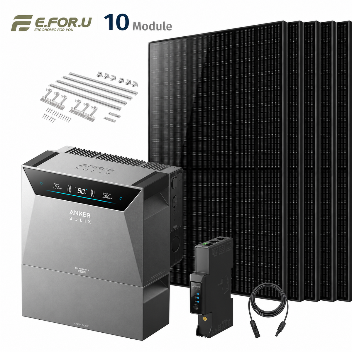 Anker SOLIX Solarbank 4 E5000 Pro Balkonkraftwerk Speicher mit 500W Solarmodul Set