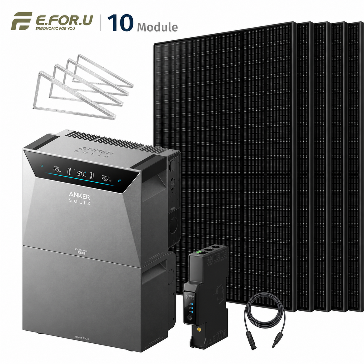 Anker SOLIX Solarbank 4 E5000 Pro Balkonkraftwerk Speicher mit 500W Solarmodul Set