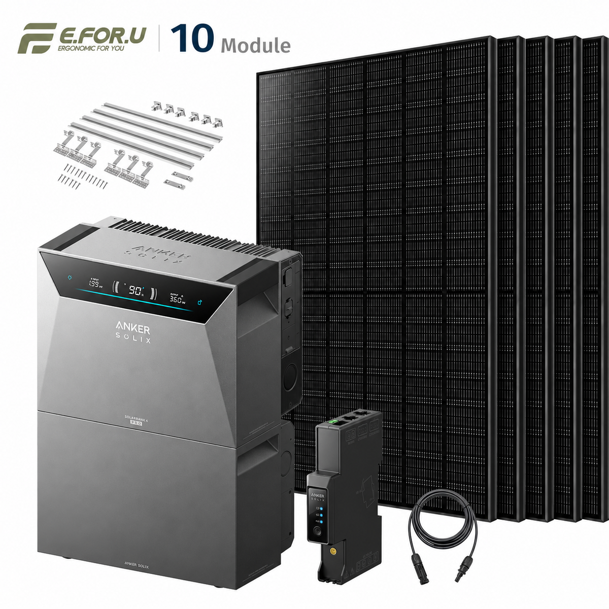 Anker SOLIX Solarbank 4 E5000 Pro Balkonkraftwerk Speicher mit 500W Solarmodul Set