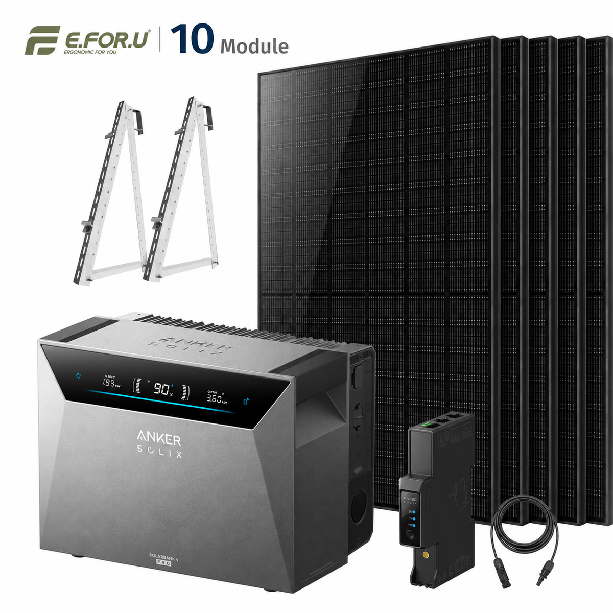 Anker SOLIX Solarbank 4 E5000 Pro Balkonkraftwerk Speicher mit 500W Solarmodul Set