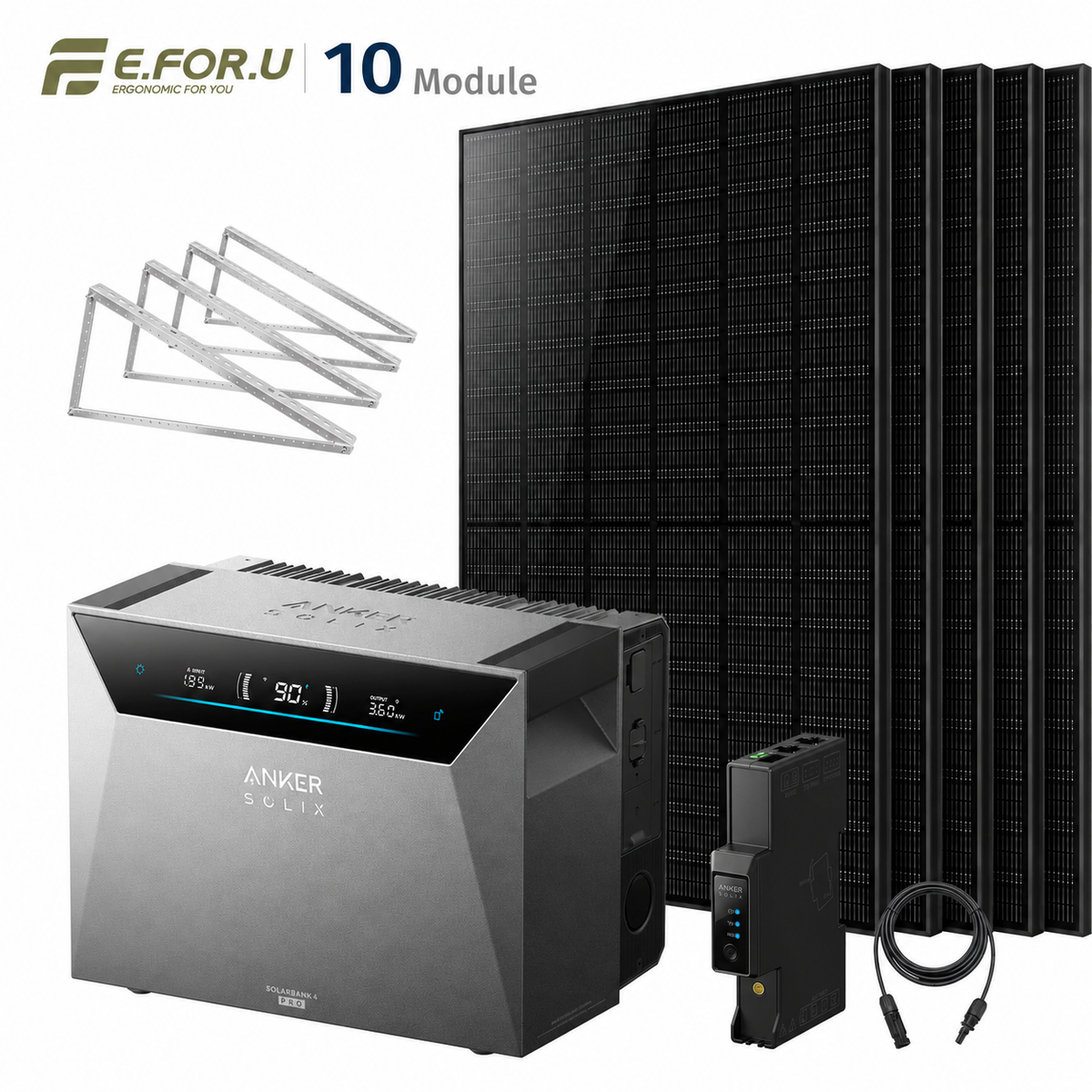 Anker SOLIX Solarbank 4 E5000 Pro Balkonkraftwerk Speicher mit 500W Solarmodul Set