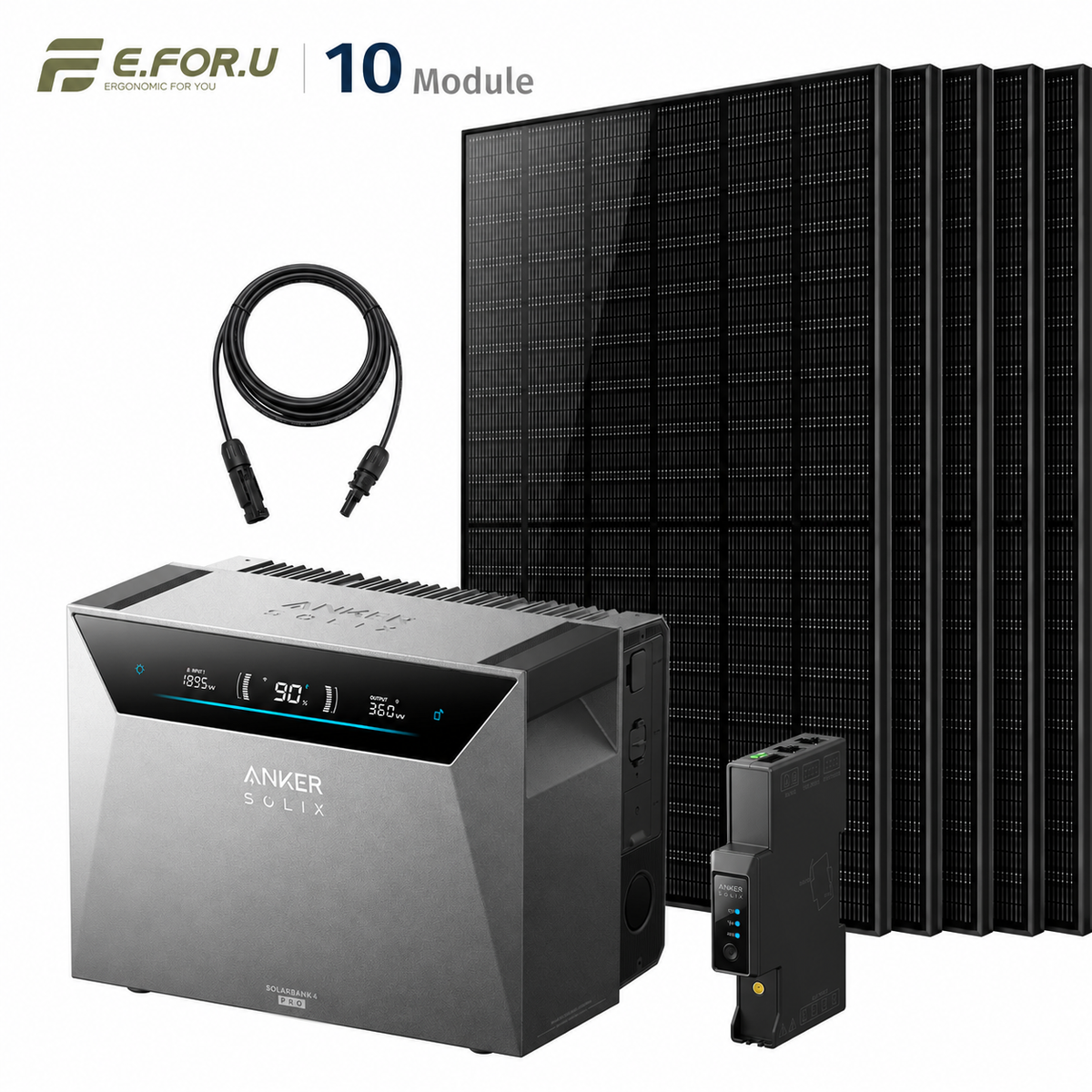 Anker SOLIX Solarbank 4 E5000 Pro Balkonkraftwerk Speicher mit 500W Solarmodul Set