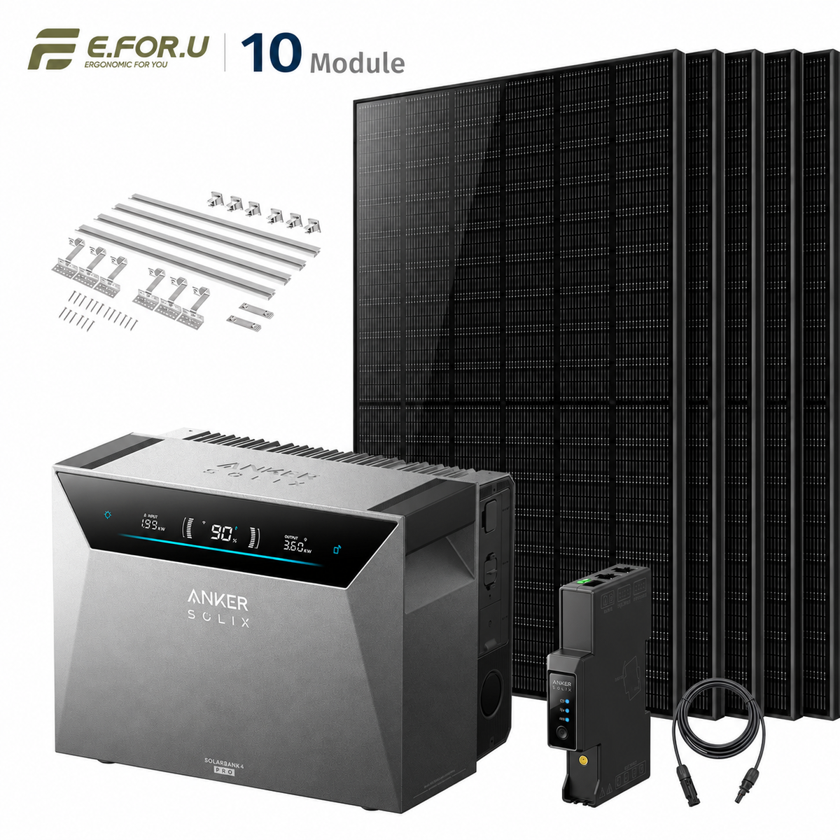 Anker SOLIX Solarbank 4 E5000 Pro Balkonkraftwerk Speicher mit 500W Solarmodul Set