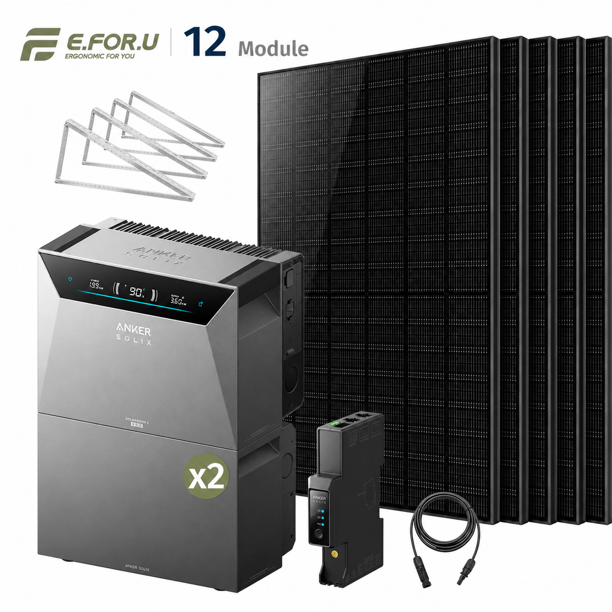 Anker SOLIX Solarbank 4 E5000 Pro Balkonkraftwerk Speicher mit 500W Solarmodul Set