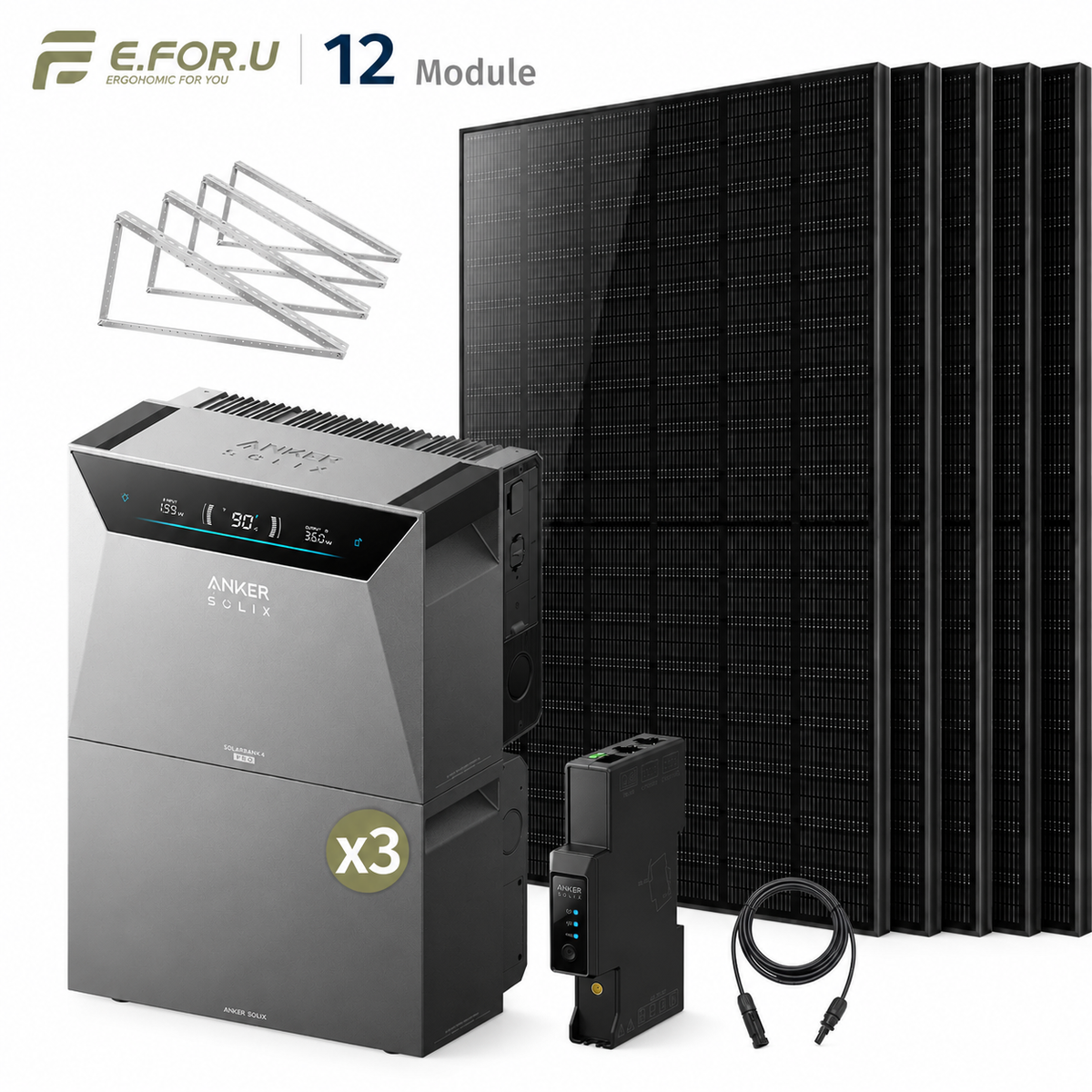 Anker SOLIX Solarbank 4 E5000 Pro Balkonkraftwerk Speicher mit 500W Solarmodul Set