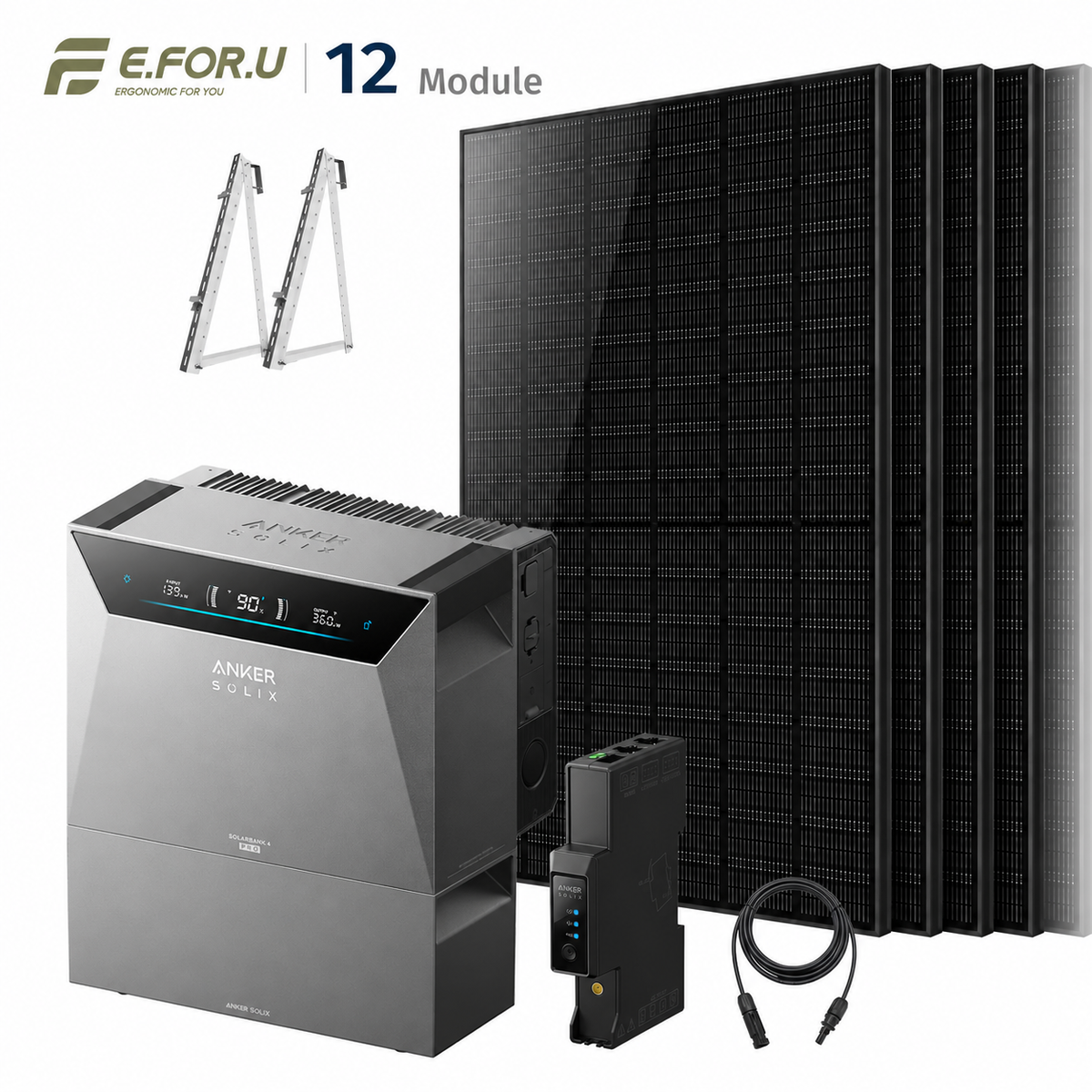 Anker SOLIX Solarbank 4 E5000 Pro Balkonkraftwerk Speicher mit 500W Solarmodul Set