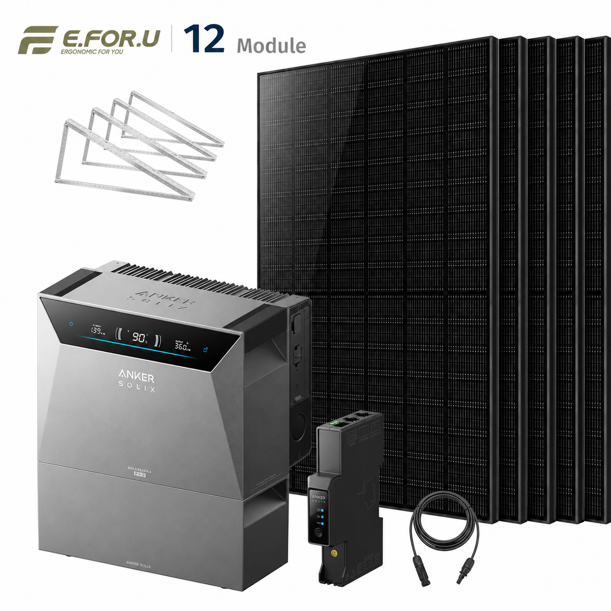 Anker SOLIX Solarbank 4 E5000 Pro Balkonkraftwerk Speicher mit 500W Solarmodul Set