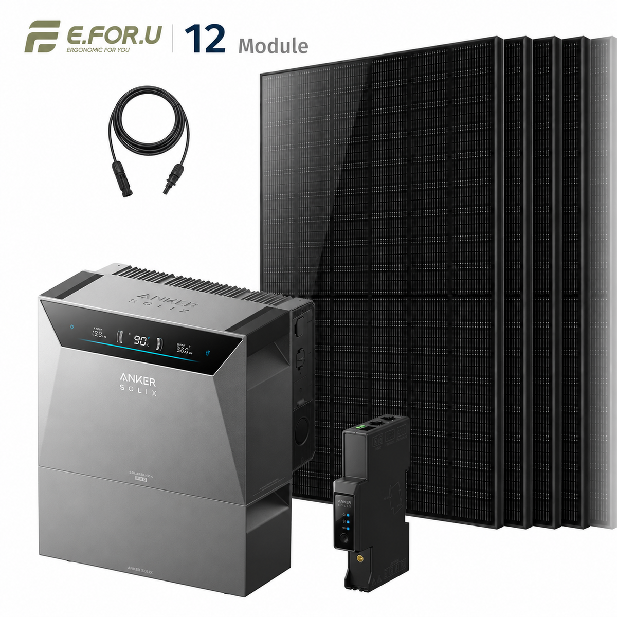 Anker SOLIX Solarbank 4 E5000 Pro Balkonkraftwerk Speicher mit 500W Solarmodul Set