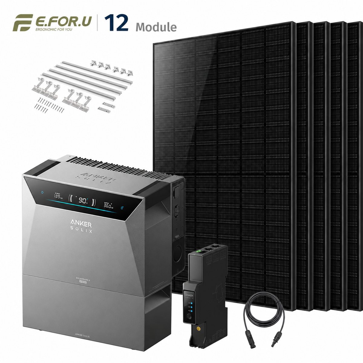Anker SOLIX Solarbank 4 E5000 Pro Balkonkraftwerk Speicher mit 500W Solarmodul Set