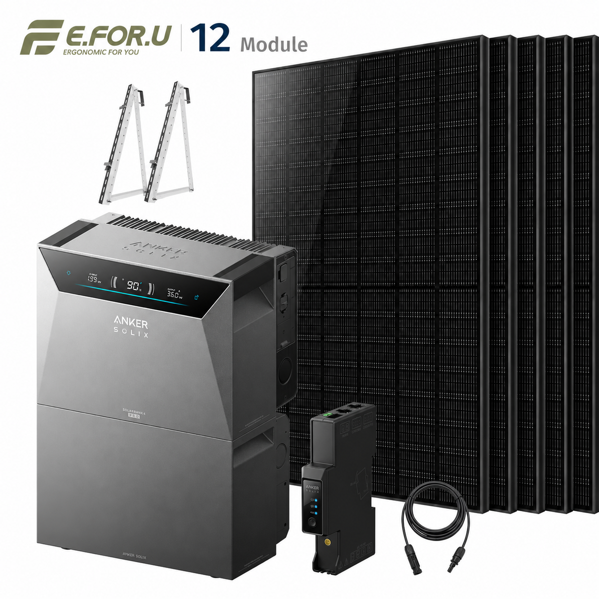 Anker SOLIX Solarbank 4 E5000 Pro Balkonkraftwerk Speicher mit 500W Solarmodul Set