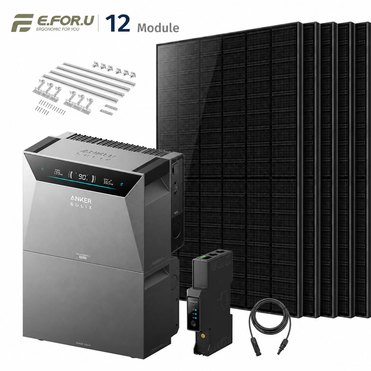 Anker SOLIX Solarbank 4 E5000 Pro Balkonkraftwerk Speicher mit 500W Solarmodul Set