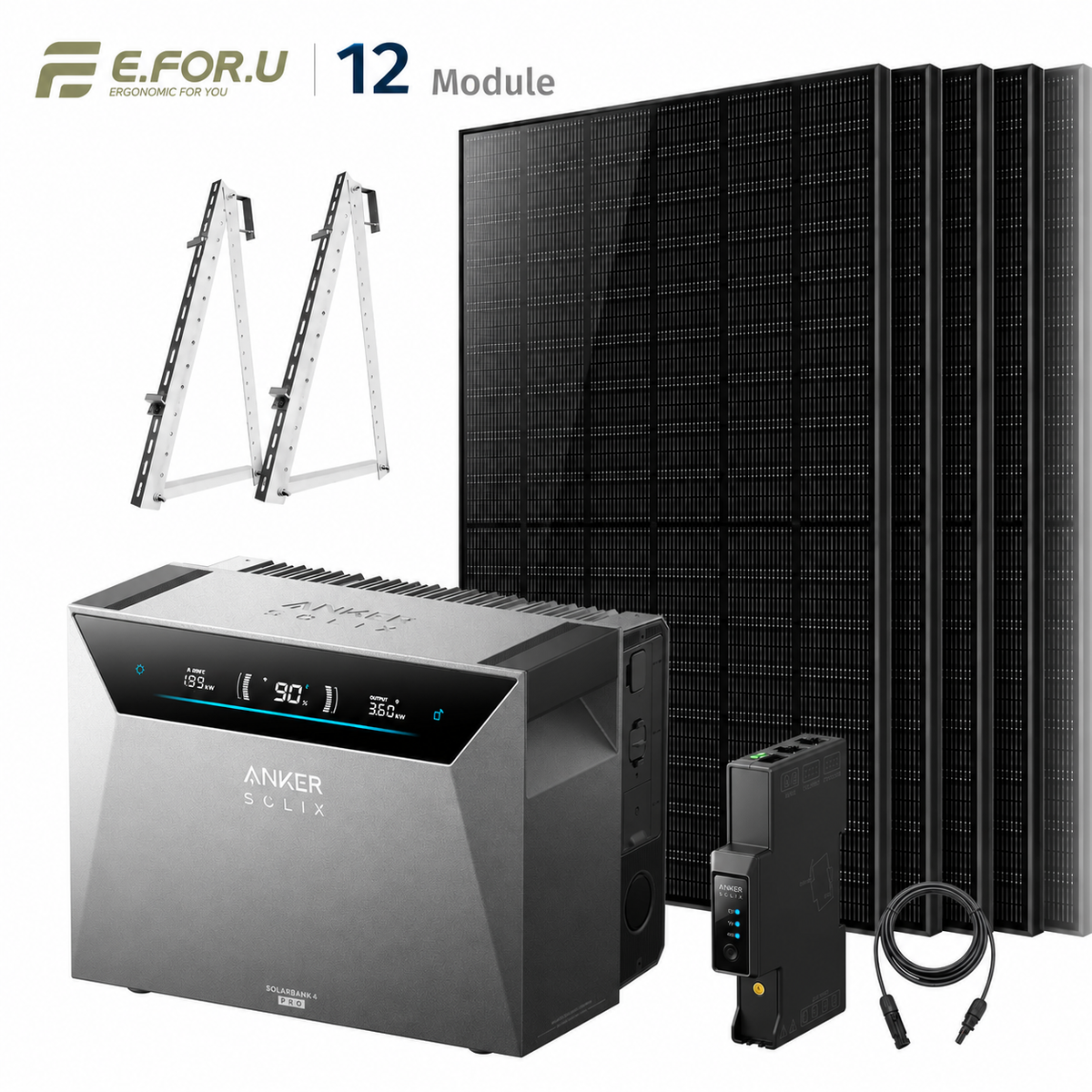 Anker SOLIX Solarbank 4 E5000 Pro Balkonkraftwerk Speicher mit 500W Solarmodul Set