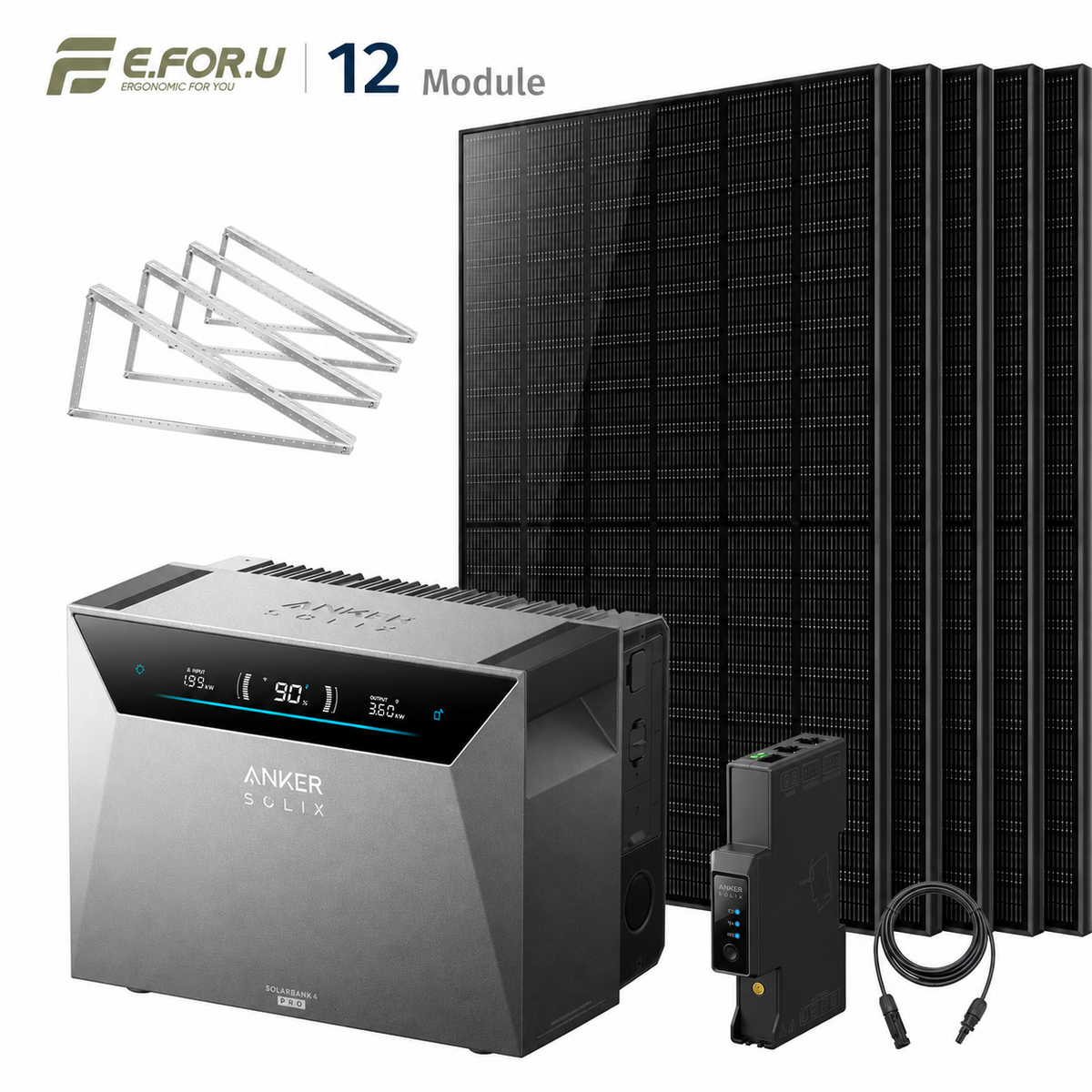 Anker SOLIX Solarbank 4 E5000 Pro Balkonkraftwerk Speicher mit 500W Solarmodul Set
