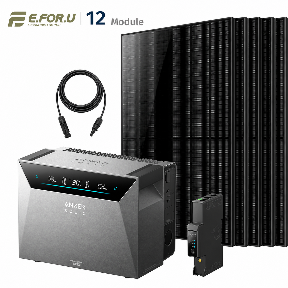 Anker SOLIX Solarbank 4 E5000 Pro Balkonkraftwerk Speicher mit 500W Solarmodul Set