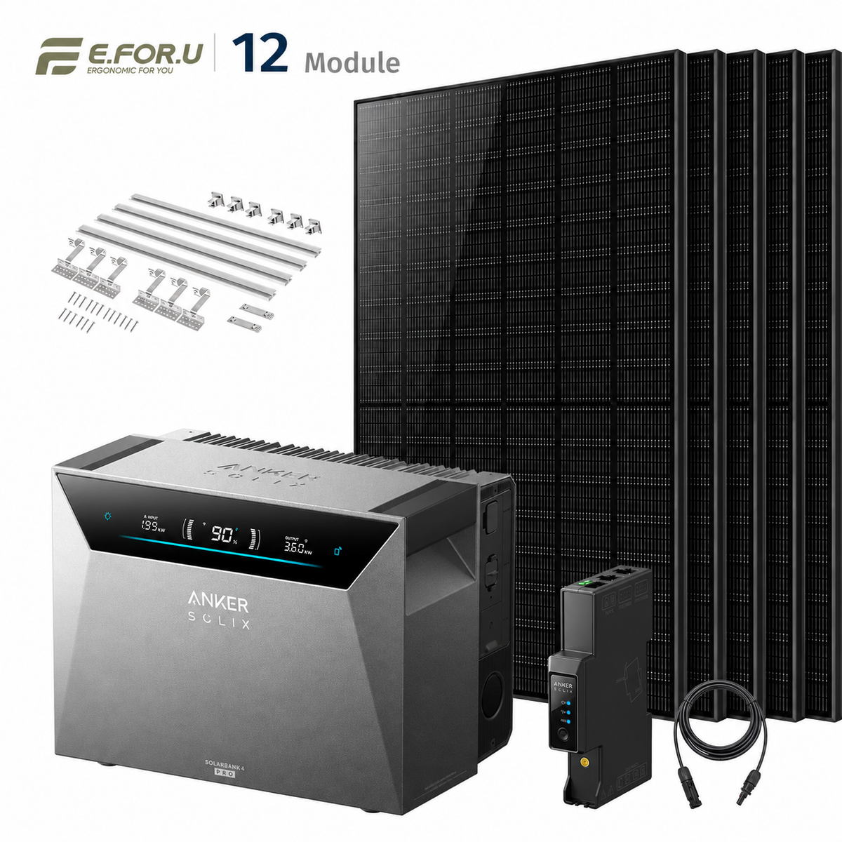 Anker SOLIX Solarbank 4 E5000 Pro Balkonkraftwerk Speicher mit 500W Solarmodul Set