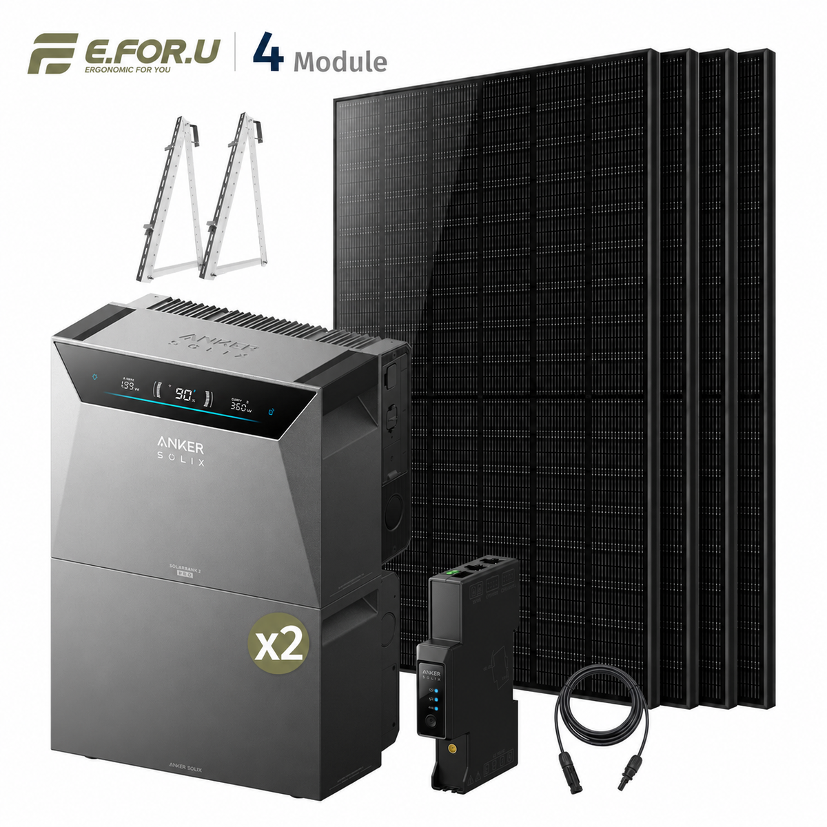 Anker SOLIX Solarbank 4 E5000 Pro Balkonkraftwerk Speicher mit 500W Solarmodul Set