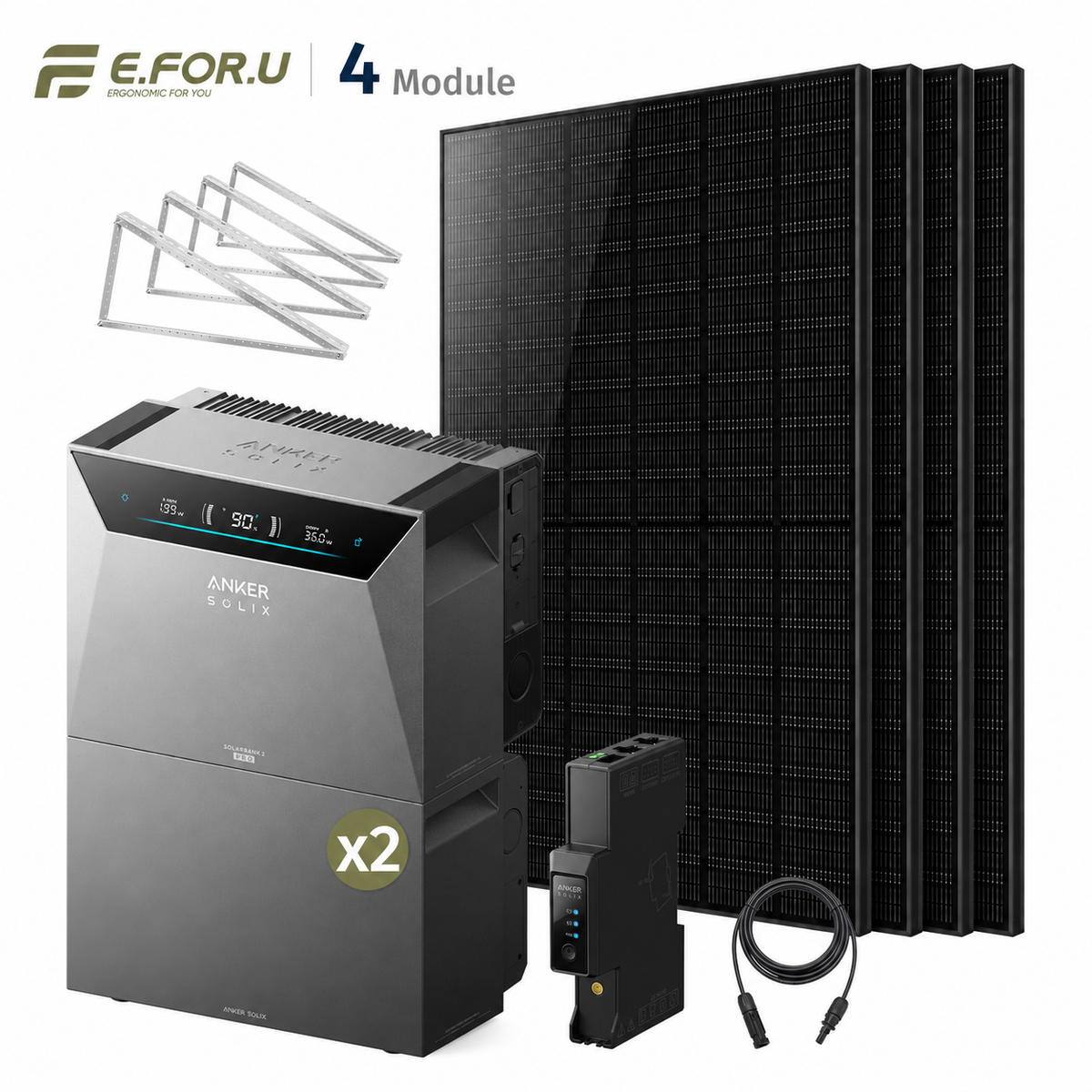 Anker SOLIX Solarbank 4 E5000 Pro Balkonkraftwerk Speicher mit 500W Solarmodul Set