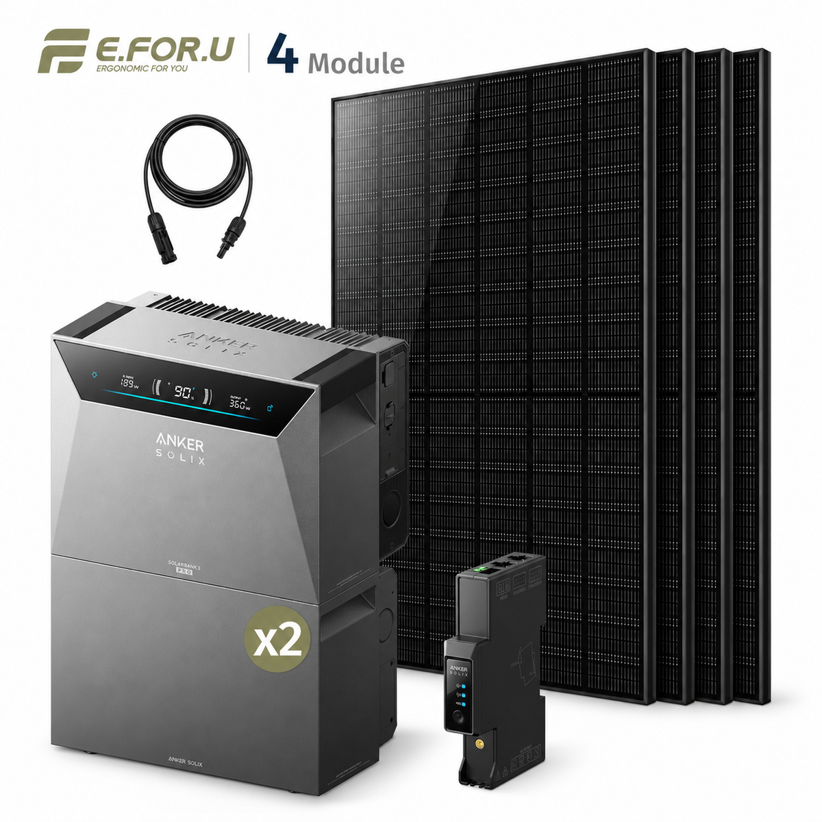 Anker SOLIX Solarbank 4 E5000 Pro Balkonkraftwerk Speicher mit 500W Solarmodul Set