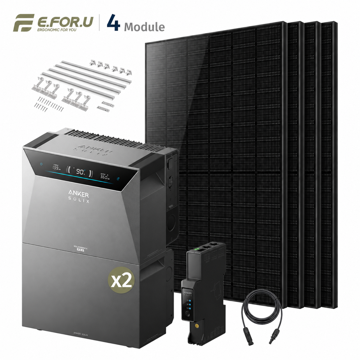 Anker SOLIX Solarbank 4 E5000 Pro Balkonkraftwerk Speicher mit 500W Solarmodul Set