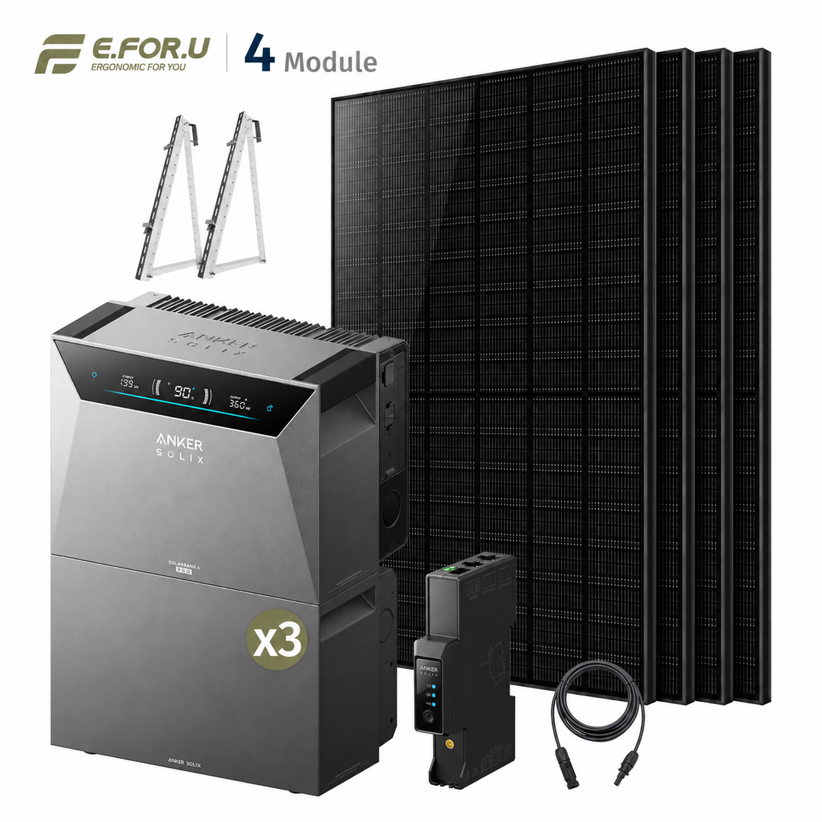 Anker SOLIX Solarbank 4 E5000 Pro Balkonkraftwerk Speicher mit 500W Solarmodul Set