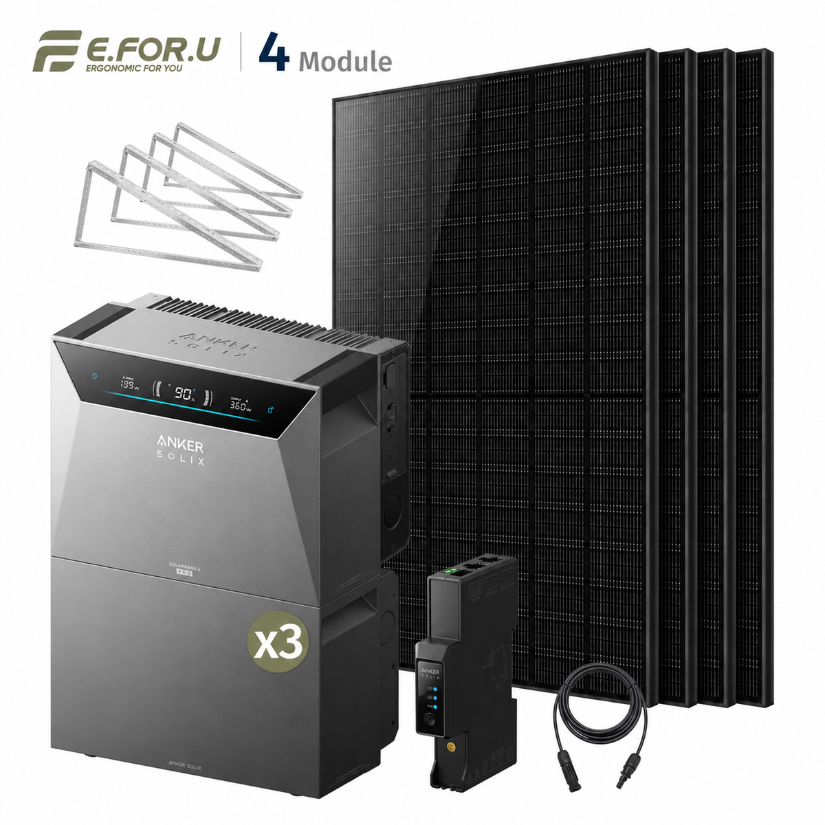 Anker SOLIX Solarbank 4 E5000 Pro Balkonkraftwerk Speicher mit 500W Solarmodul Set