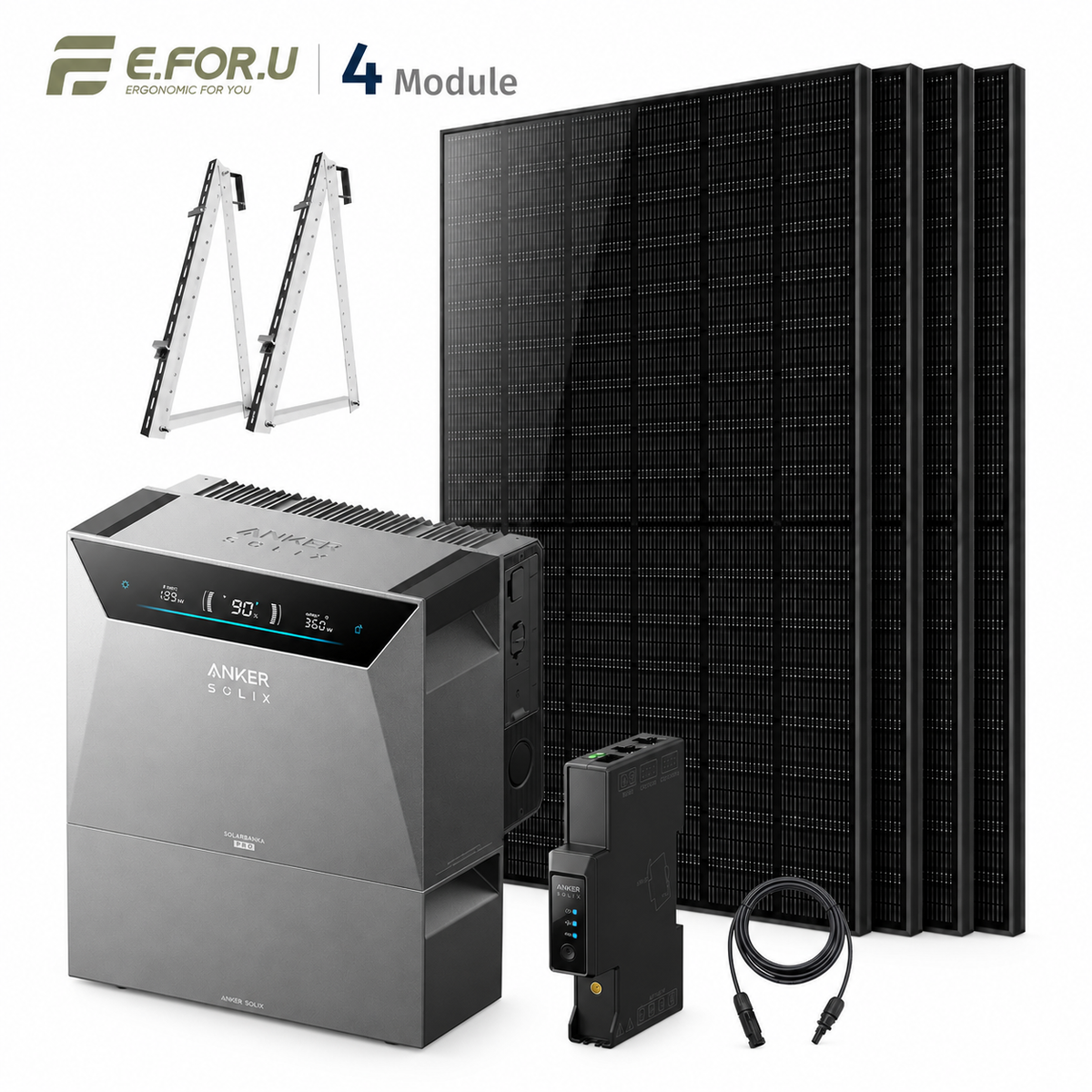 Anker SOLIX Solarbank 4 E5000 Pro Balkonkraftwerk Speicher mit 500W Solarmodul Set
