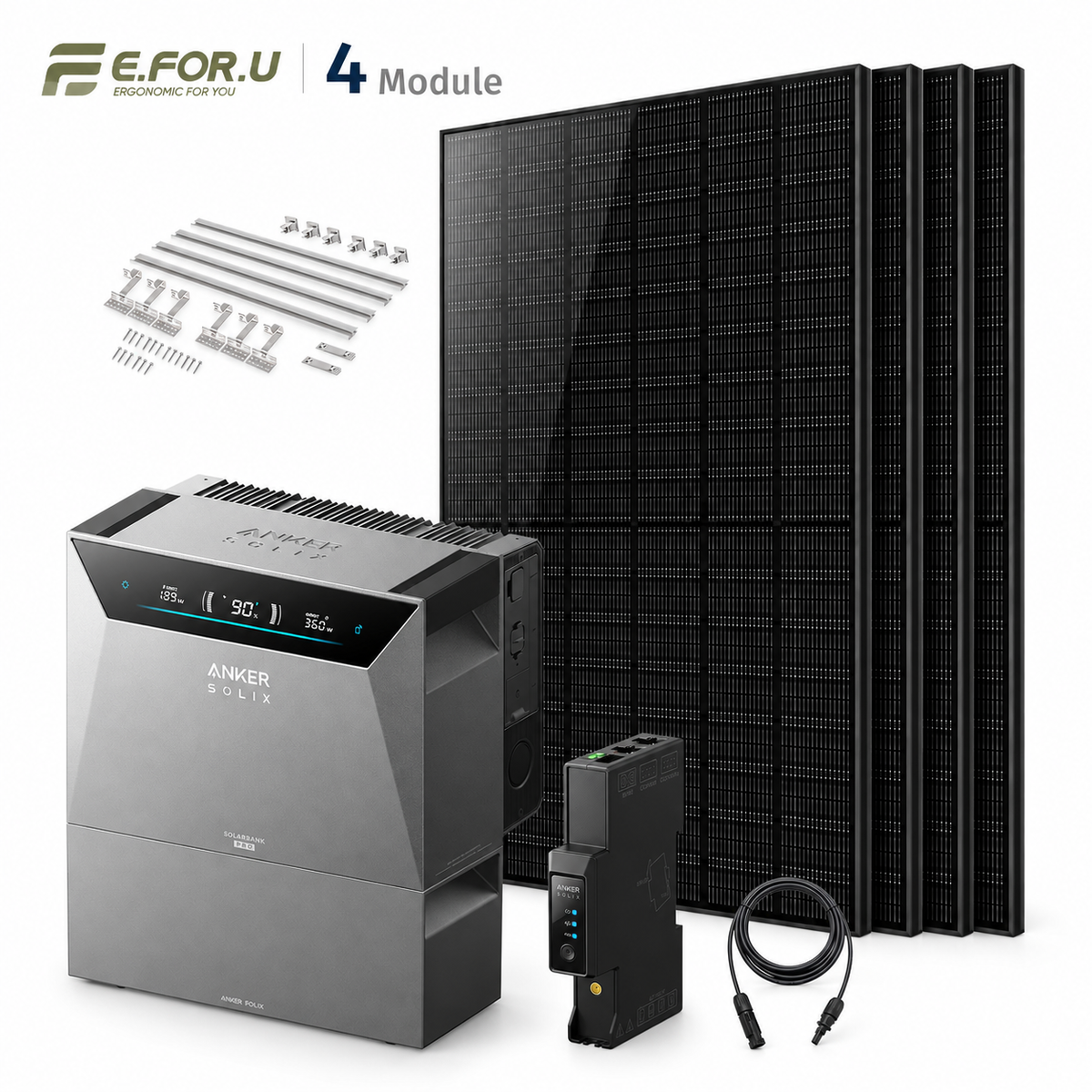 Anker SOLIX Solarbank 4 E5000 Pro Balkonkraftwerk Speicher mit 500W Solarmodul Set