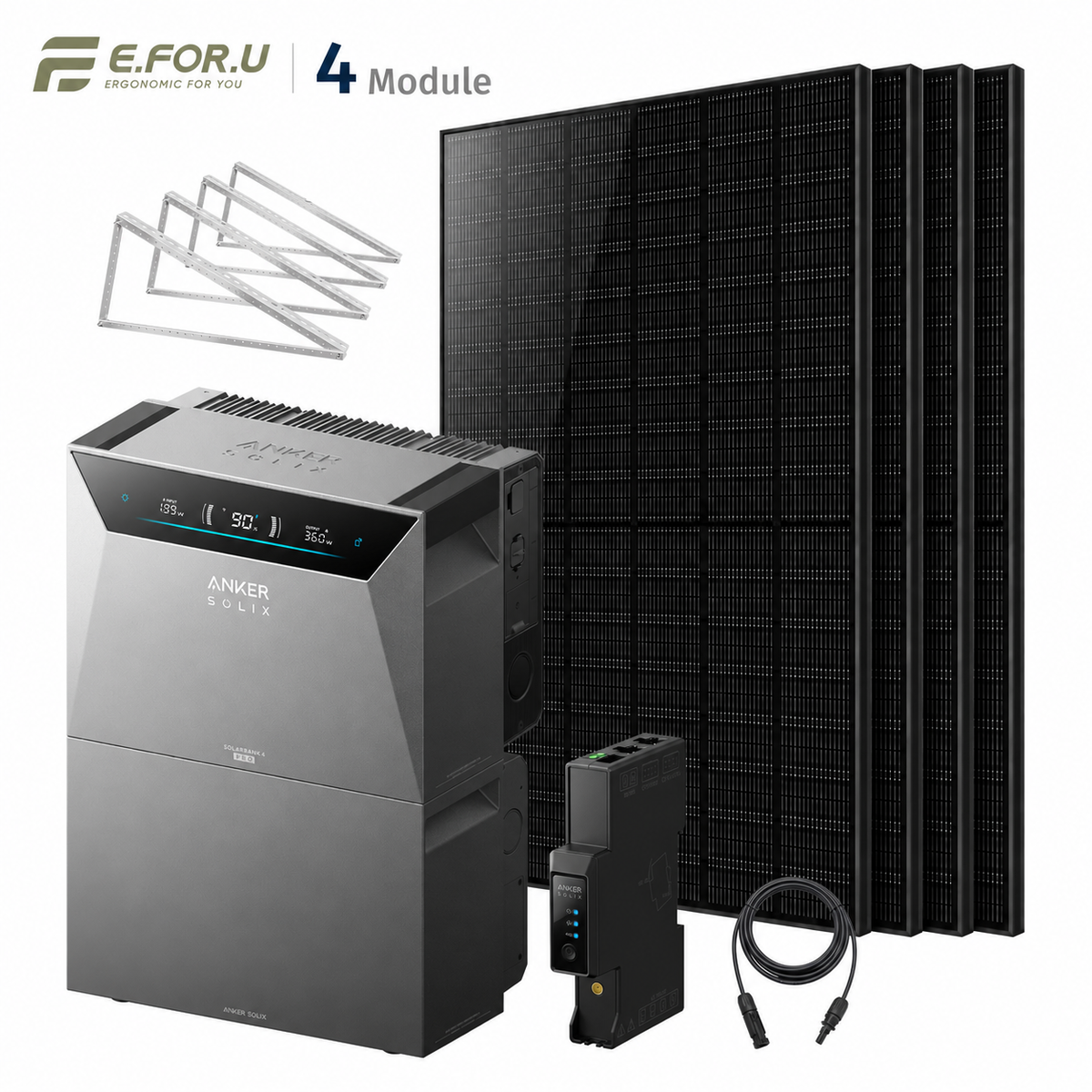 Anker SOLIX Solarbank 4 E5000 Pro Balkonkraftwerk Speicher mit 500W Solarmodul Set