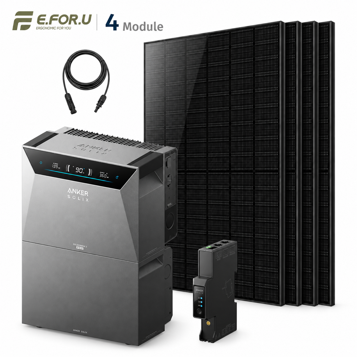 Anker SOLIX Solarbank 4 E5000 Pro Balkonkraftwerk Speicher mit 500W Solarmodul Set