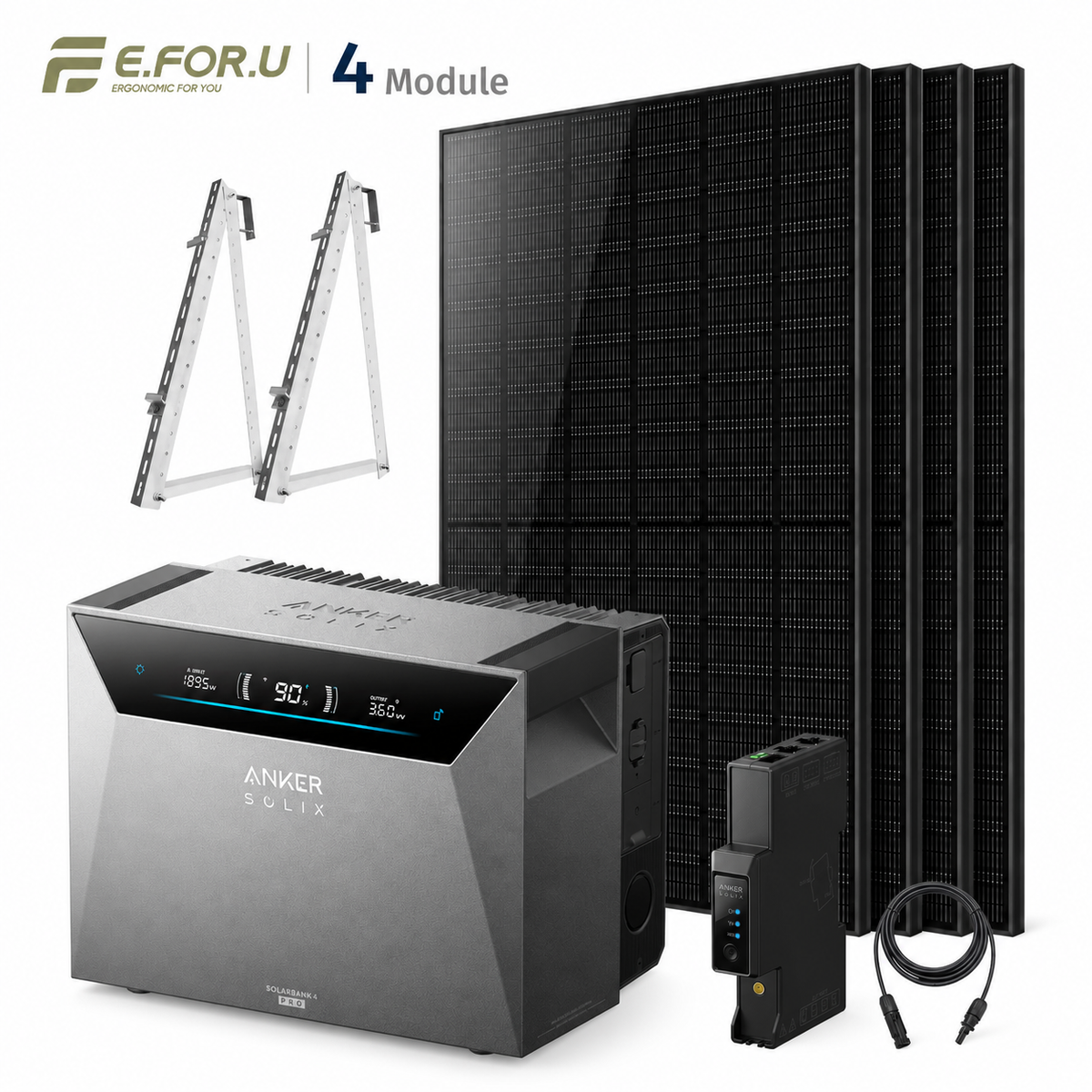 Anker SOLIX Solarbank 4 E5000 Pro Balkonkraftwerk Speicher mit 500W Solarmodul Set