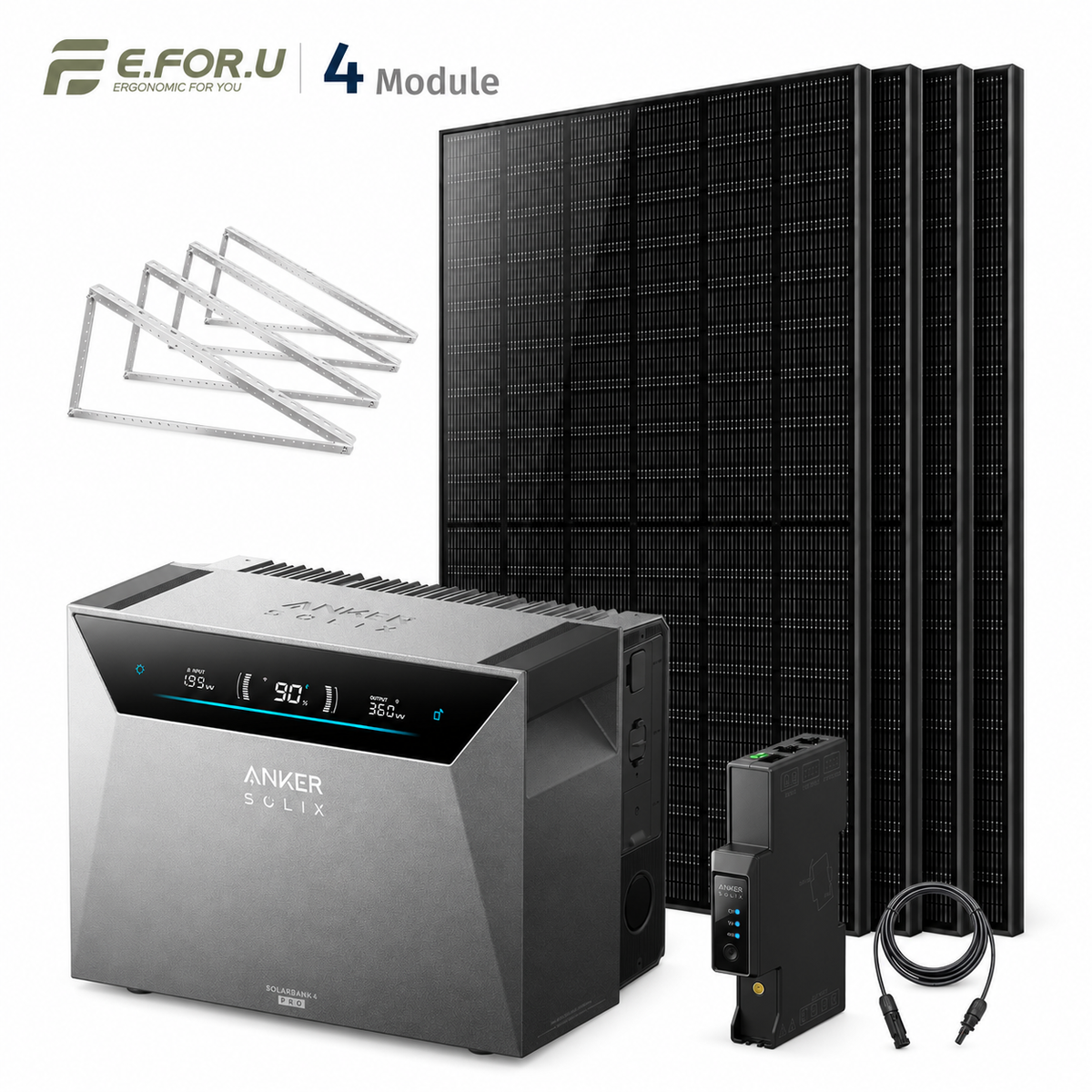 Anker SOLIX Solarbank 4 E5000 Pro Balkonkraftwerk Speicher mit 500W Solarmodul Set
