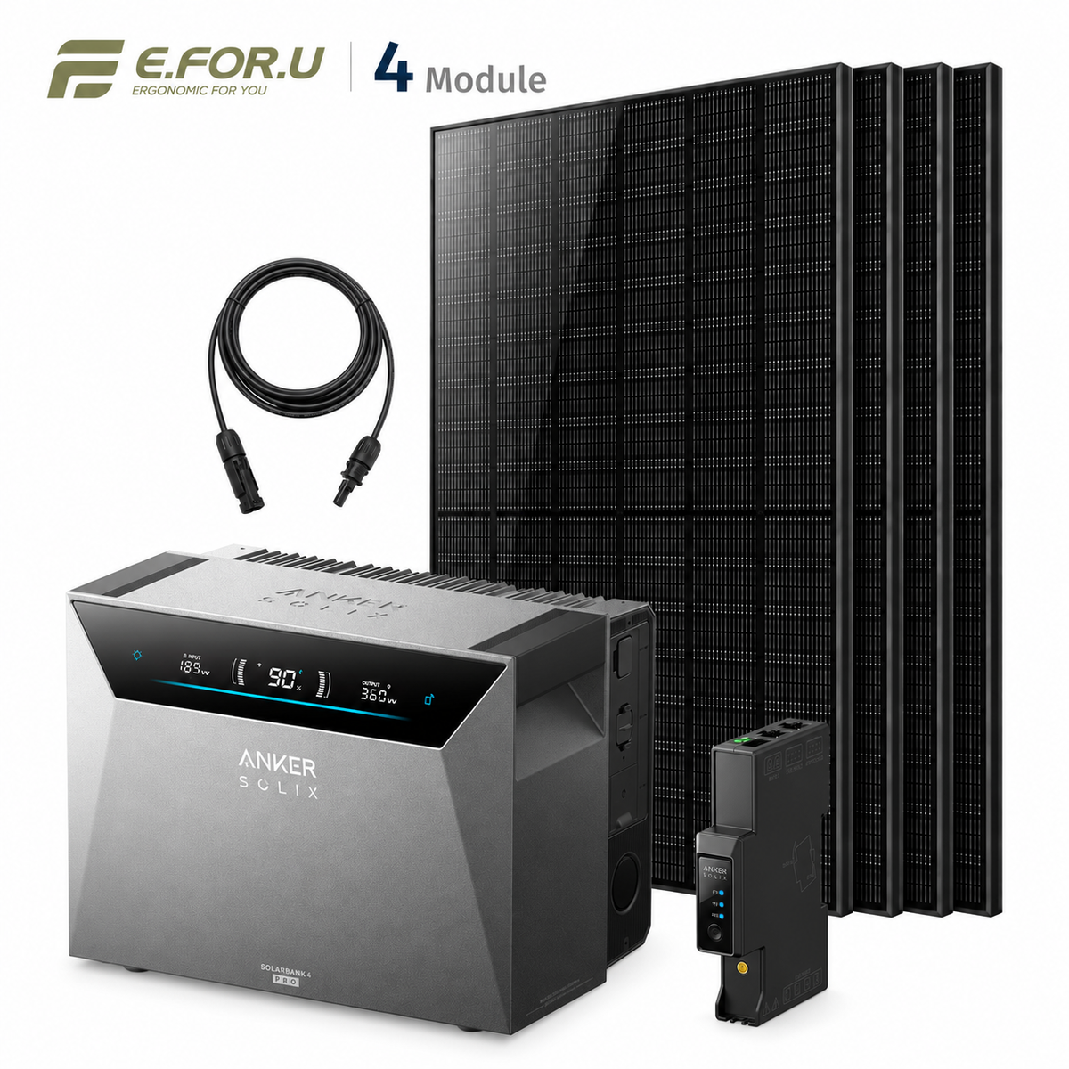 Anker SOLIX Solarbank 4 E5000 Pro Balkonkraftwerk Speicher mit 500W Solarmodul Set