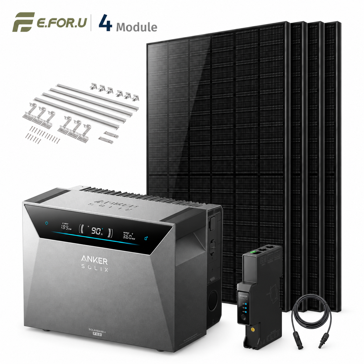 Anker SOLIX Solarbank 4 E5000 Pro Balkonkraftwerk Speicher mit 500W Solarmodul Set