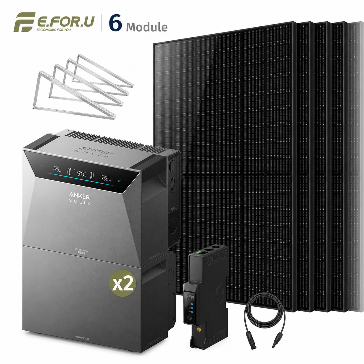 Anker SOLIX Solarbank 4 E5000 Pro Balkonkraftwerk Speicher mit 500W Solarmodul Set
