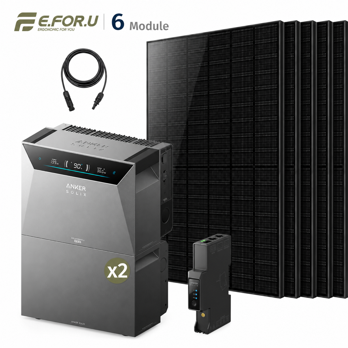 Anker SOLIX Solarbank 4 E5000 Pro Balkonkraftwerk Speicher mit 500W Solarmodul Set