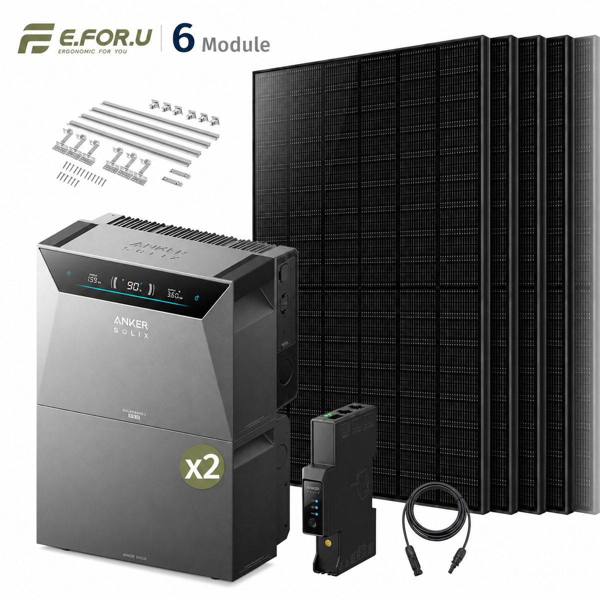 Anker SOLIX Solarbank 4 E5000 Pro Balkonkraftwerk Speicher mit 500W Solarmodul Set