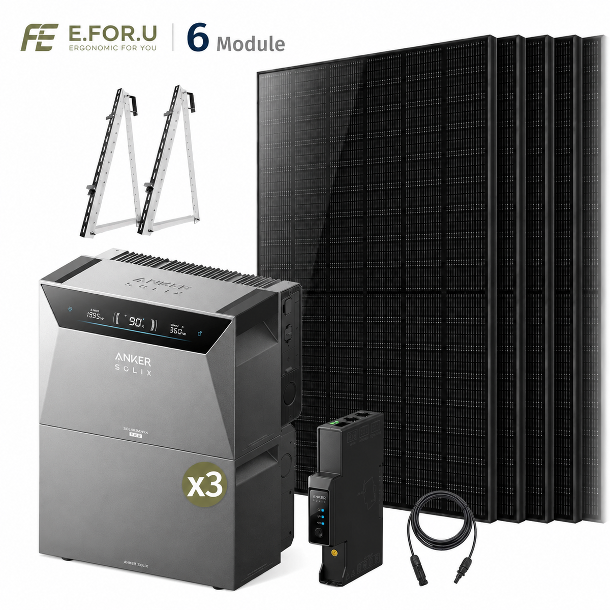 Anker SOLIX Solarbank 4 E5000 Pro Balkonkraftwerk Speicher mit 500W Solarmodul Set