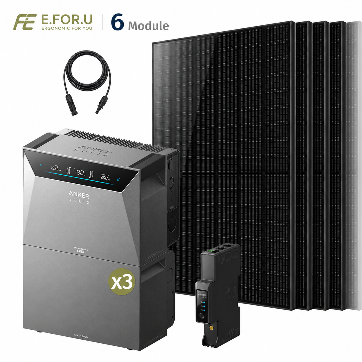 Anker SOLIX Solarbank 4 E5000 Pro Balkonkraftwerk Speicher mit 500W Solarmodul Set