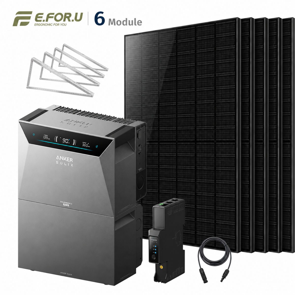 Anker SOLIX Solarbank 4 E5000 Pro Balkonkraftwerk Speicher mit 500W Solarmodul Set
