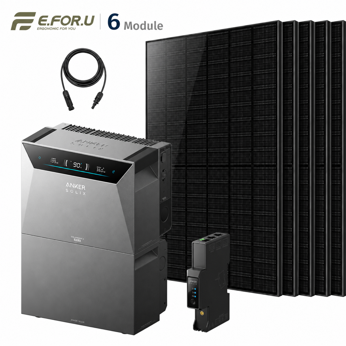 Anker SOLIX Solarbank 4 E5000 Pro Balkonkraftwerk Speicher mit 500W Solarmodul Set
