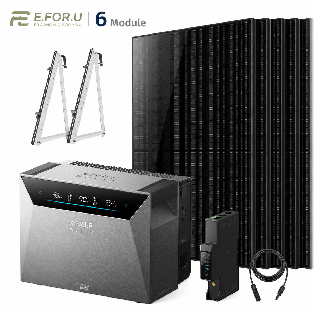 Anker SOLIX Solarbank 4 E5000 Pro Balkonkraftwerk Speicher mit 500W Solarmodul Set
