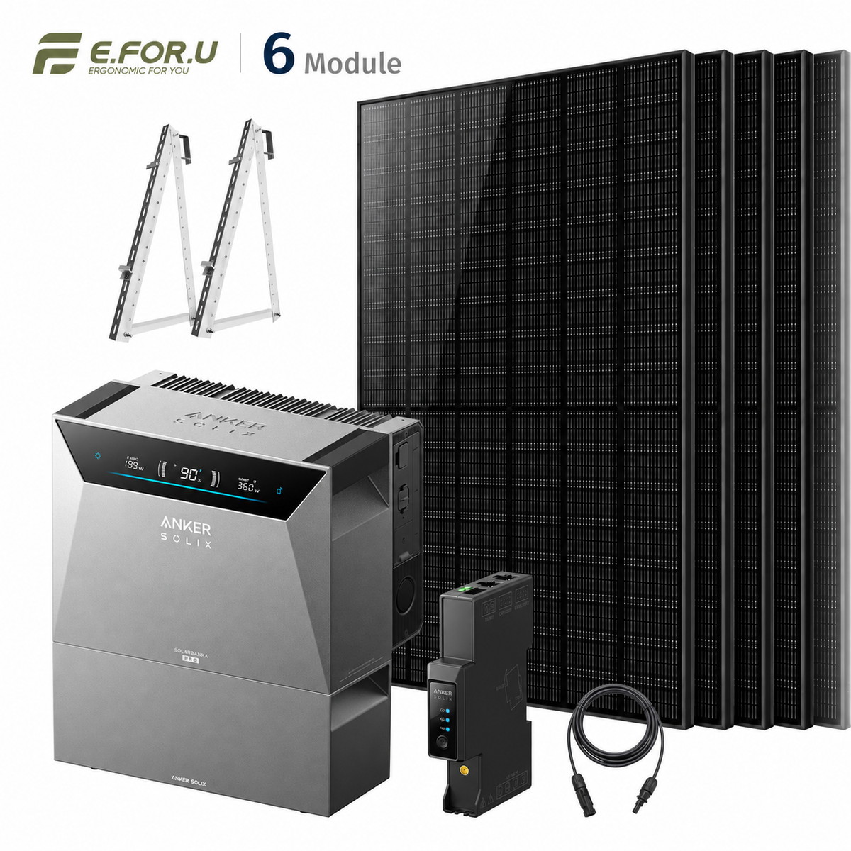 Anker SOLIX Solarbank 4 E5000 Pro Balkonkraftwerk Speicher mit 500W Solarmodul Set