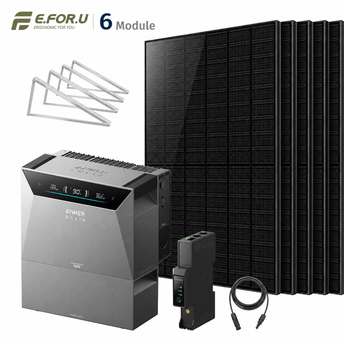 Anker SOLIX Solarbank 4 E5000 Pro Balkonkraftwerk Speicher mit 500W Solarmodul Set