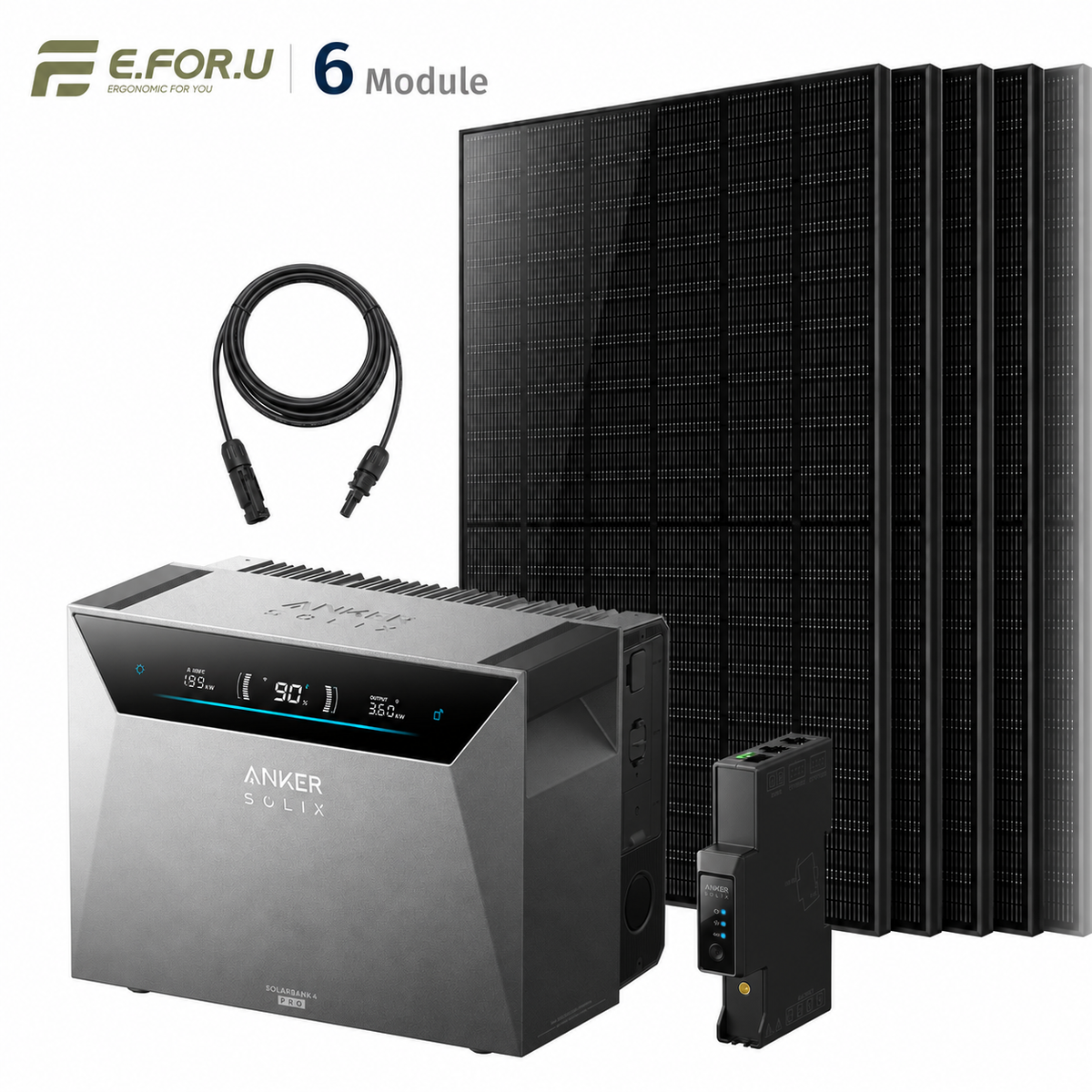 Anker SOLIX Solarbank 4 E5000 Pro Balkonkraftwerk Speicher mit 500W Solarmodul Set